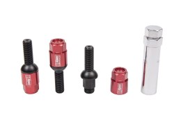 Śruby do kół D1Spec Heptagon 2w1 Stal M14x1,5 30mm Kula Czerwone