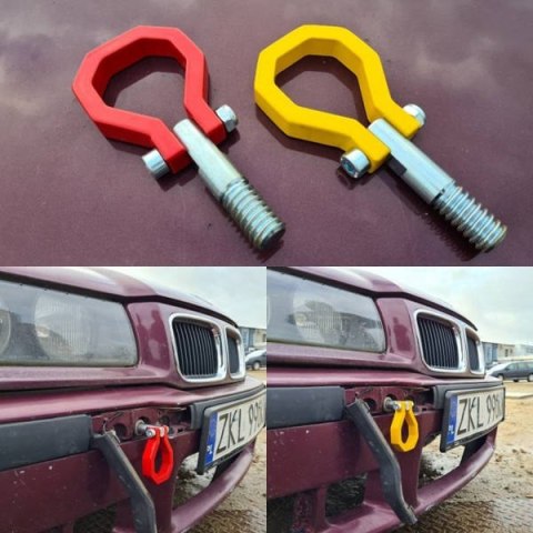 Zaczep holowniczy BMW 3 E30 E36 E46 Z3 Z4 Przód Żółty