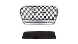 Grill Audi A6 C7 Facelift Silver & Gloss Black