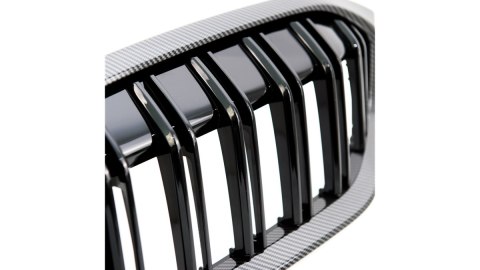 Grill BMW 5 G30 F90 G31 Facelift podwójne żeberka Carbon Look