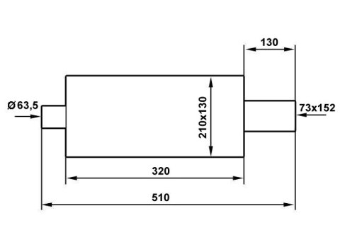 Tłumik Końcowy 73x152mm wejście 63,5mm