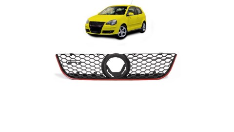 Grill Volkswagen POLO IV Facelift Red Strip USZKODZONY