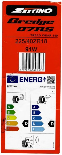 Opona 225/40R18 Zestino Gredge 07RS TW140