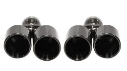 Końcówka Tłumika 101mmx2 wejście 76mm Gloss Black Zestaw