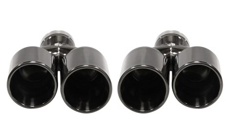 Końcówka Tłumika 101mmx2 wejście 76mm Gloss Black Zestaw