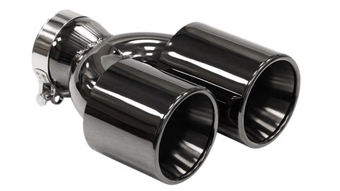 Końcówka Tłumika 101mmx2 wejście 76mm Gloss Black Zestaw