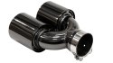 Końcówka Tłumika 101mmx2 wejście 76mm Gloss Black Zestaw