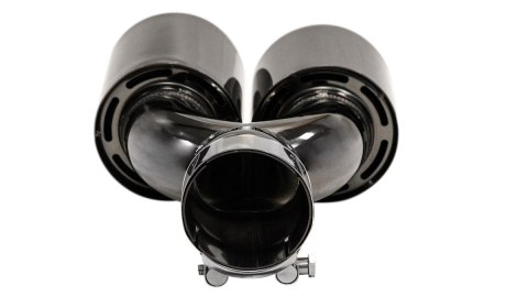 Końcówka Tłumika 101mmx2 wejście 76mm Gloss Black Zestaw
