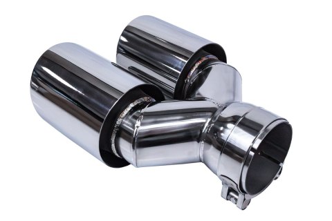 Końcówka tłumika 101mmx2 wejście 67mm Polerowana Zestaw