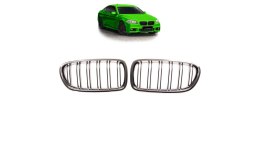 Grill BMW 5 F10 F11 podwójne żeberka Chrome & Black