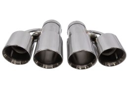 Końcówka tłumika 101mmx2 wejście 51mm Polerowana Zestaw