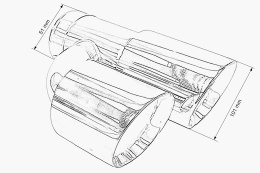 Końcówka tłumika 101mmx2 wejście 51mm Polerowana Zestaw
