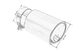 Końcówka tłumika 101mm wejście 76mm Szczotkowana