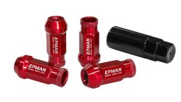 Nakrętki Epman JDM Stal M12x1,25 Stożek 48mm Czerwone