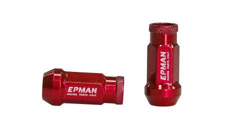 Nakrętki Epman JDM Stal M12x1,25 Stożek 48mm Czerwone