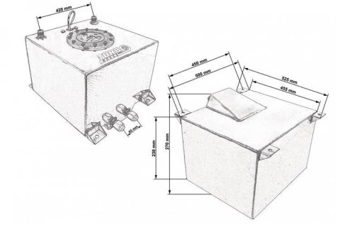 Zbiornik paliwa 50L TurboWorks z czujnikiem Srebrny