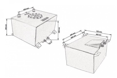 Zbiornik paliwa 60L TurboWorks z czujnikiem Czarny