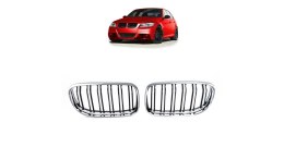 Grill BMW 3 E90 E91 Facelift podwójne żeberka Chrome & Black