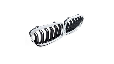 Grill BMW 3 E90 E91 Facelift podwójne żeberka Chrome & Black