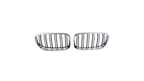 Grill BMW 3 E90 E91 Facelift podwójne żeberka Chrome & Black
