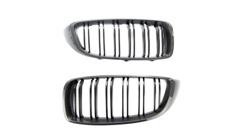 Grill BMW 4 F32 F82 F33 F83 F36 podwójne żeberka Carbon Look