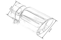 Końcówka Tłumika Typ:23 114mm wejście 76mm Polerowana Burn