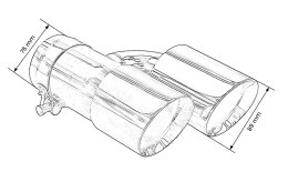 Końcówka Tłumika Typ:27 89mmx2 wejście 76mm Zestaw