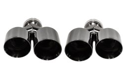 Końcówka Tłumika Typ:32 89mmx2 wejście 67mm Black Chrome Zestaw