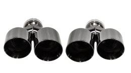 Końcówka Tłumika Typ:32 89mmx2 wejście 76mm Black Chrome Zestaw