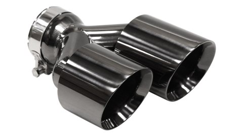 Końcówka Tłumika Typ:32 89mmx2 wejście 76mm Black Chrome Zestaw