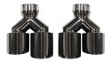 Końcówka Tłumika Typ:32 89mmx2 wejście 76mm Black Chrome Zestaw
