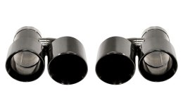Końcówka Tłumika Typ:33 89mmx2 wejście 70mm Black Chrome Zestaw