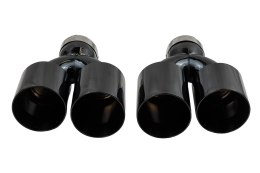 Końcówka Tłumika Typ:35 89mmx2 wejście 76mm Black Chrome Zestaw
