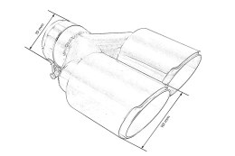 Końcówka Tłumika Typ:42 101mmx2 wejście 70mm Zestaw