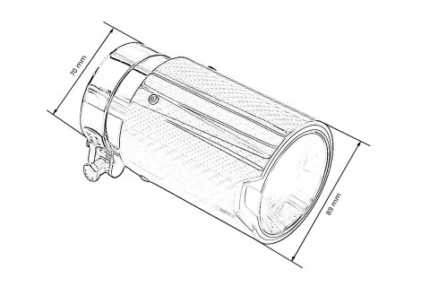 Końcówka Tłumika Typ:46 89mm wejście 70mm Carbon Gloss