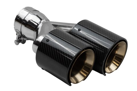 Końcówka Tłumika Typ:50 101mmx2 wejście 76mm Carbon Gloss Zestaw