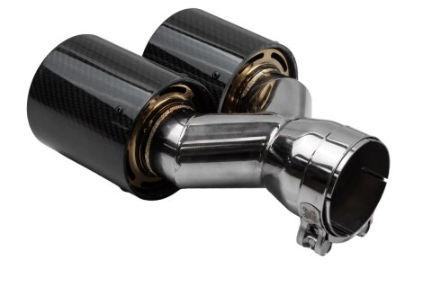 Końcówka Tłumika Typ:50 101mmx2 wejście 76mm Carbon Gloss Zestaw