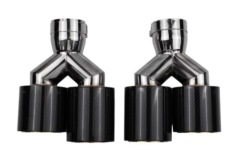 Końcówka Tłumika Typ:50 89mmx2 wejście 70mm Carbon Gloss Zestaw