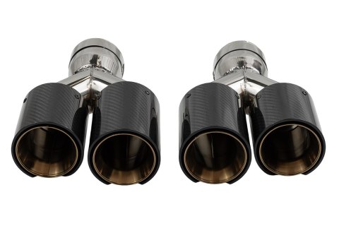 Końcówka Tłumika Typ:50 89mmx2 wejście 76mm Carbon Gloss Zestaw