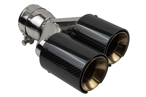 Końcówka Tłumika Typ:50 89mmx2 wejście 76mm Carbon Gloss Zestaw