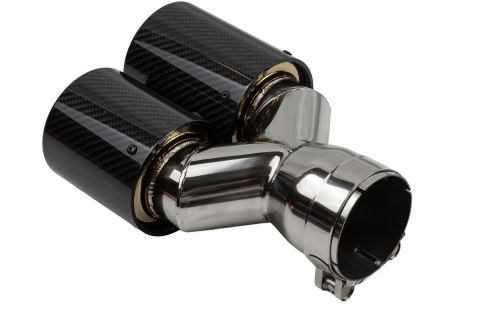 Końcówka Tłumika Typ:50 89mmx2 wejście 76mm Carbon Gloss Zestaw