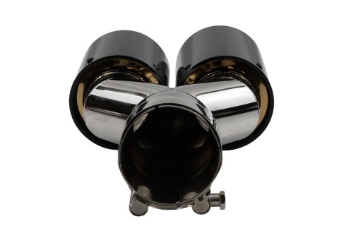 Końcówka Tłumika Typ:50 89mmx2 wejście 76mm Carbon Gloss Zestaw
