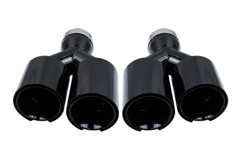 Końcówka Tłumika Typ:52 101mmx2 wejście 70mm Black Chrome Zestaw