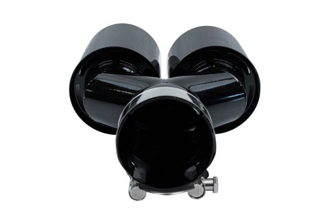 Końcówka Tłumika Typ:52 101mmx2 wejście 70mm Black Chrome Zestaw