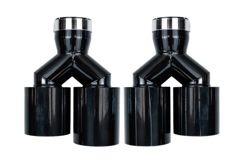 Końcówka Tłumika Typ:52 101mmx2 wejście 70mm Black Chrome Zestaw