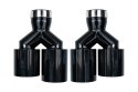 Końcówka Tłumika Typ:52 89mmx2 wejście 76mm Black Chrome Zestaw