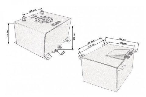 Zbiornik paliwa 40L TurboWorks z czujnikiem Srebrny