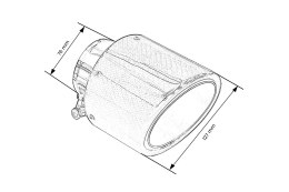 Końcówka Tłumika Typ:72 127mm wejście 76mm Carbon Gloss