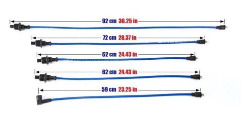Przewody zapłonowe PowerTEC CITROEN BX PEUGEOT 205 309 405 1.6 1.9L 83-94 Czerwone
