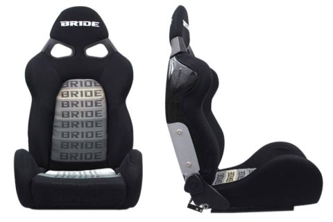 Fotel sportowy CUGA Welur Bride Czarno-Szary